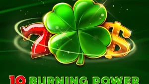 Tampilan layar mesin slot 10 Burning Power dengan simbol buah klasik