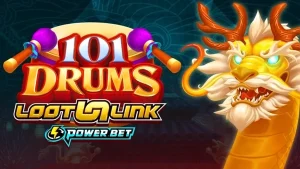Tampilan visual permainan slot 101 Drums dengan nuansa perkusi yang intens
